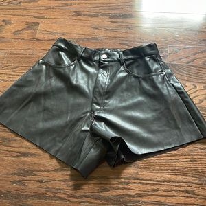 WeWoreWhat Leather Bell Shorts Size 31